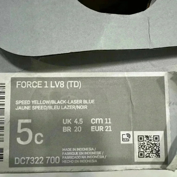 Nike Air Force 1 LV8 Toddler Size 5C Yellow Nike Leather Unisex Brand New - Picture 10 of 10